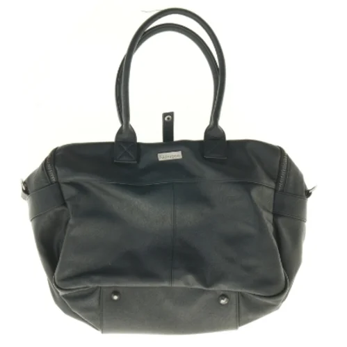 Sort læderpusletaske (str. 47 x 24 x 18 cm)