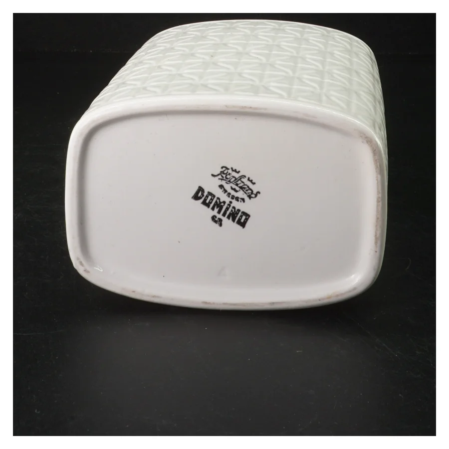 Hvid porcelænsvase fra Rörstrand (str. 23 cm lang. 13 x 8 cm)