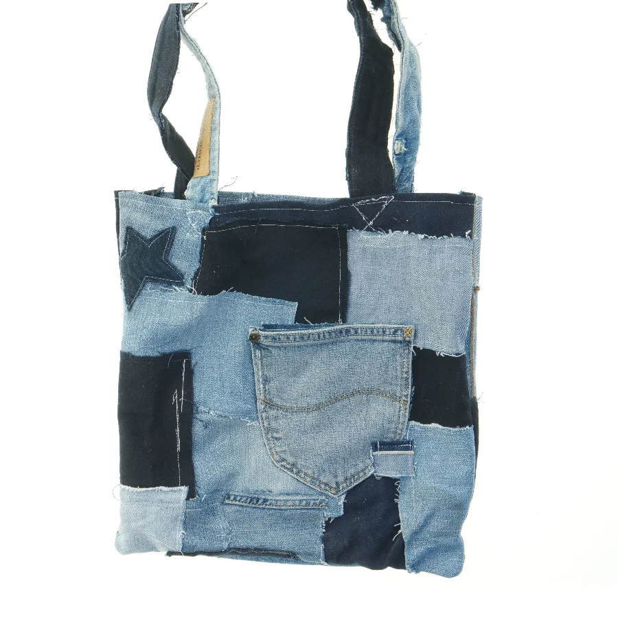 Patchwork denim taske (str. 33x31 cm)