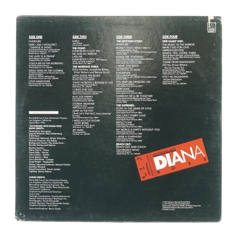 An evening with Diana Ross fra Motown (str. 30 cm)