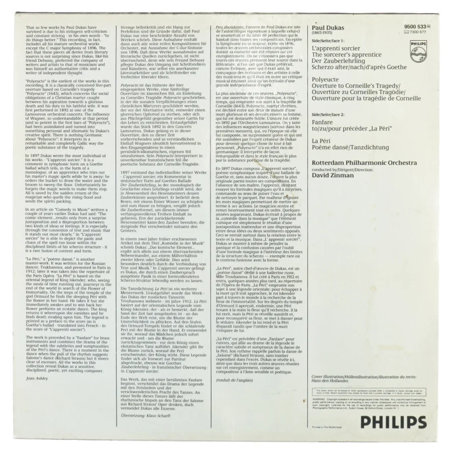 Dukas, L´apprenti sorcier fra Philips (str. 30 cm)