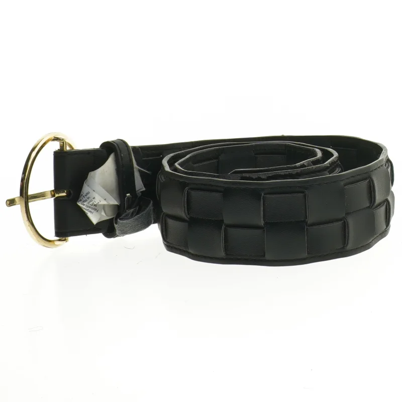 Sort bælte med guldspænde (str. 86 cm)