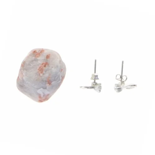 Krystal og øreringe (str. Ørering en x 0,5 cm steen 2,2 cm)