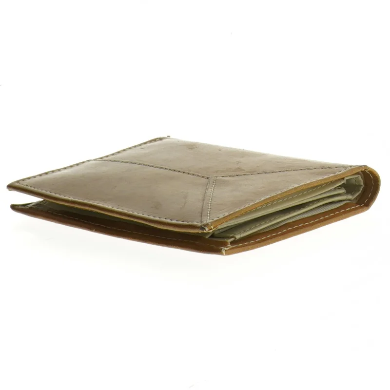 Brun læderpung (str. 13,5 x 10 cm)