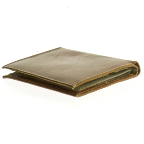 Brun læderpung (str. 13,5 x 10 cm)