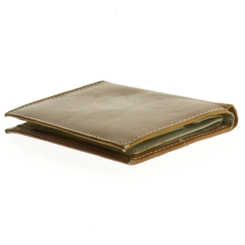 Brun læderpung (str. 13,5 x 10 cm)