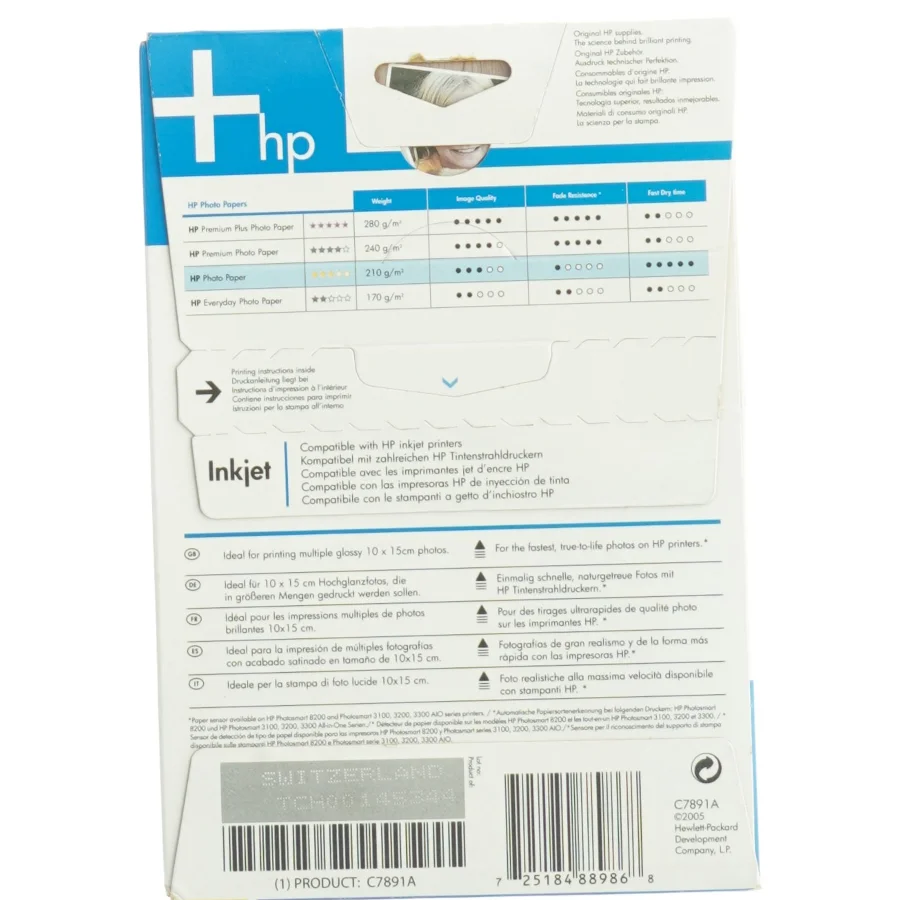 HP Glossy Fotopapir fra Hp (str. 10 x 15 cm)