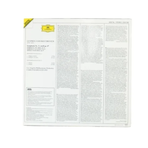 Beethoven, Symphony no 5 fra Digital Recording (str. 30 cm)