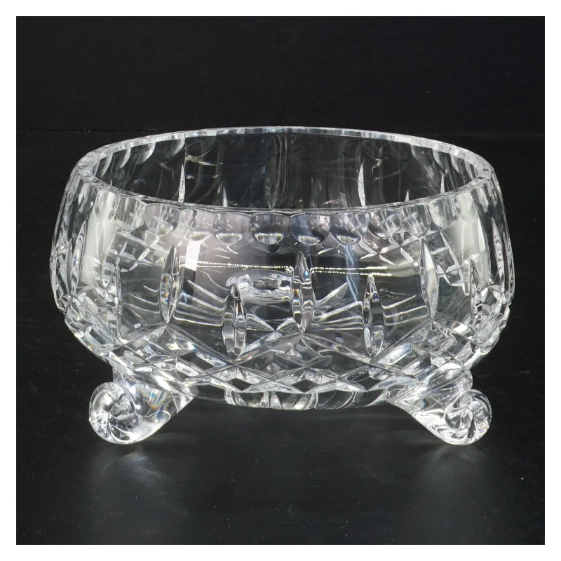 Krystal skål på fødder (str. Ø 13 cm)