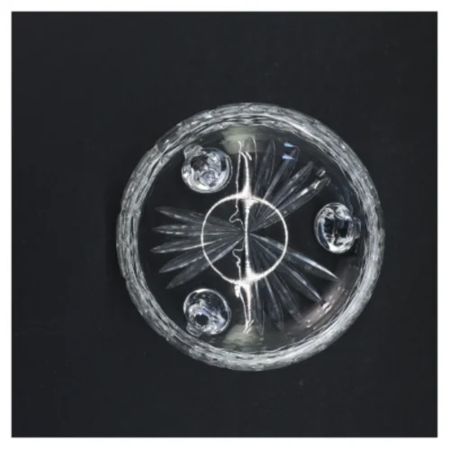 Krystal skål på fødder (str. Ø 13 cm)