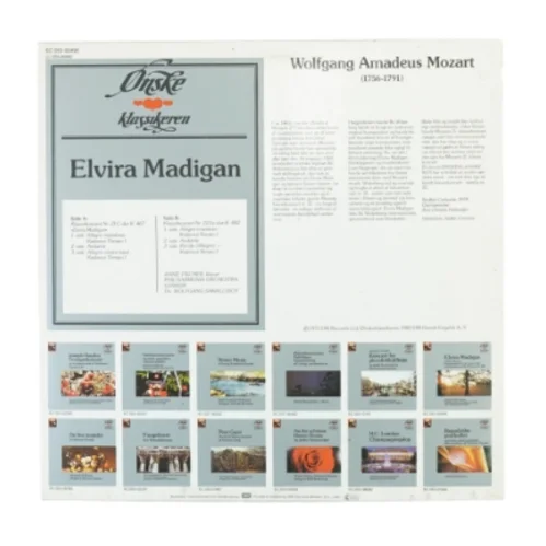 Elvira Madigan klaverkoncert nr 21 fra Emi (str. 30 cm)