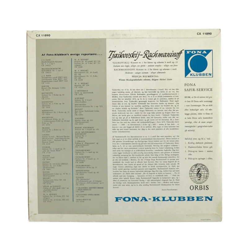 Tjaikovskij Rachmaninoff fra Orbis (str. 30 cm)