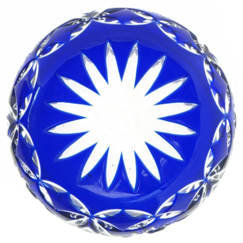 Blå krystalglas skål (str. 12 x 7,5 cm)