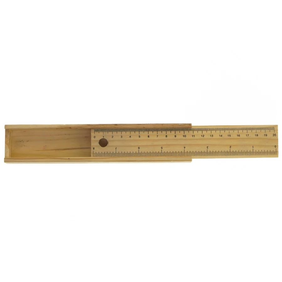Træ lineal med holder (str. 20 cm)