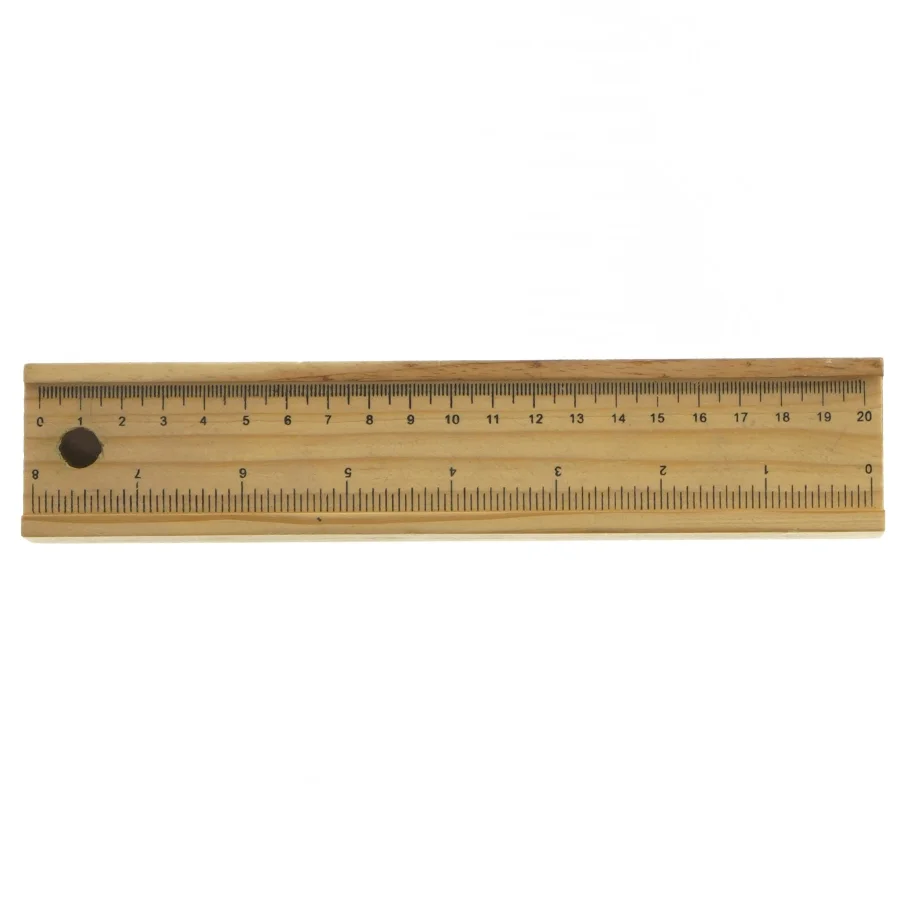 Træ lineal med holder (str. 20 cm)
