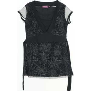 Sort top med edderkoppespind design fra Girls Girls (str. 170)