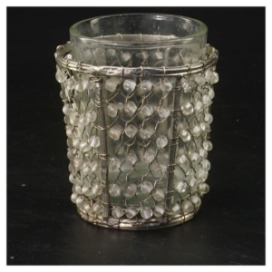 Glasstage med perler (str. Ø 5x8 cm)