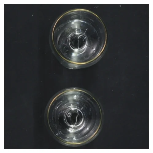 Sæt med glas med guldkant (str. Ø 5x9,5 cm)