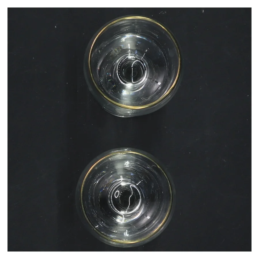 Sæt med glas med guldkant (str. Ø 5x9,5 cm)