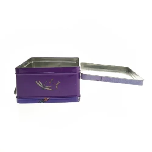 Metal madkasse med guldsmede design (str. 17x22x10 cm)