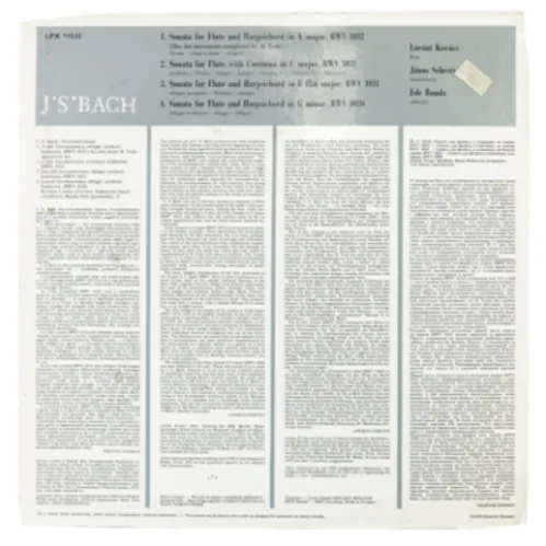 Bach flute sonatas (str. 30 cm)