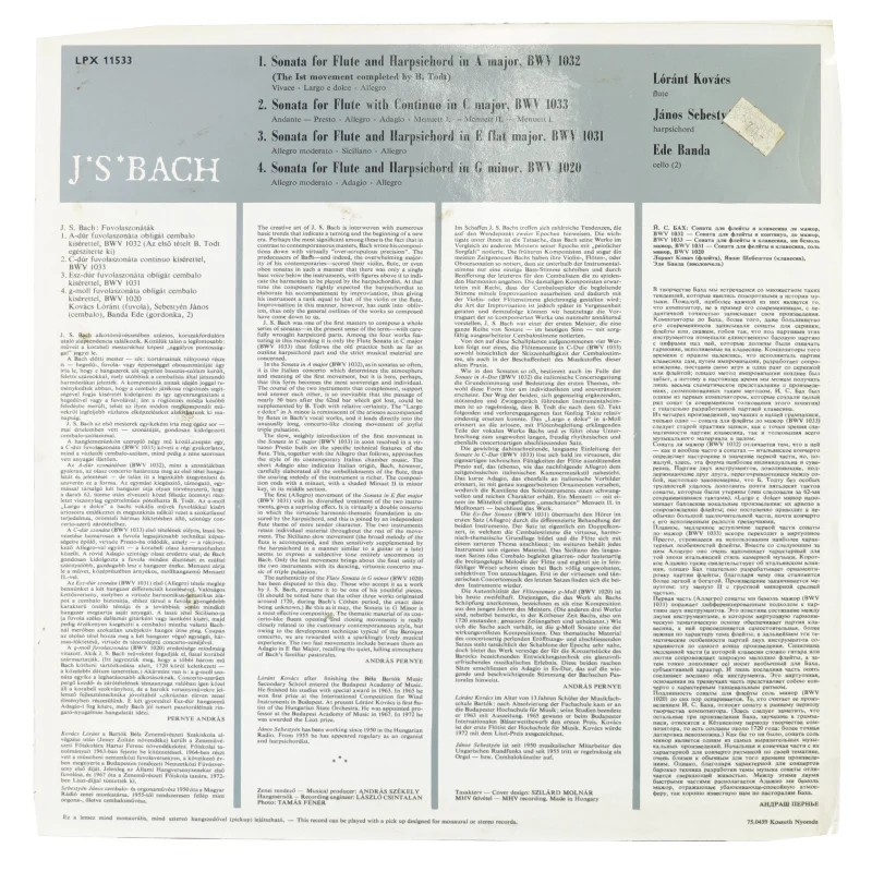 Bach flute sonatas (str. 30 cm)