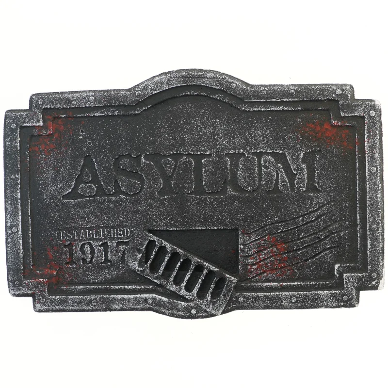 Vintage Asylum-skilt (str. 56x37 cm)