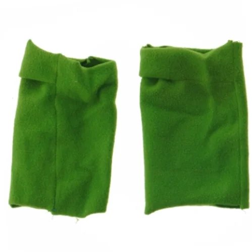 Grønne fleece benvarmere (str. 16 x 10 cm)