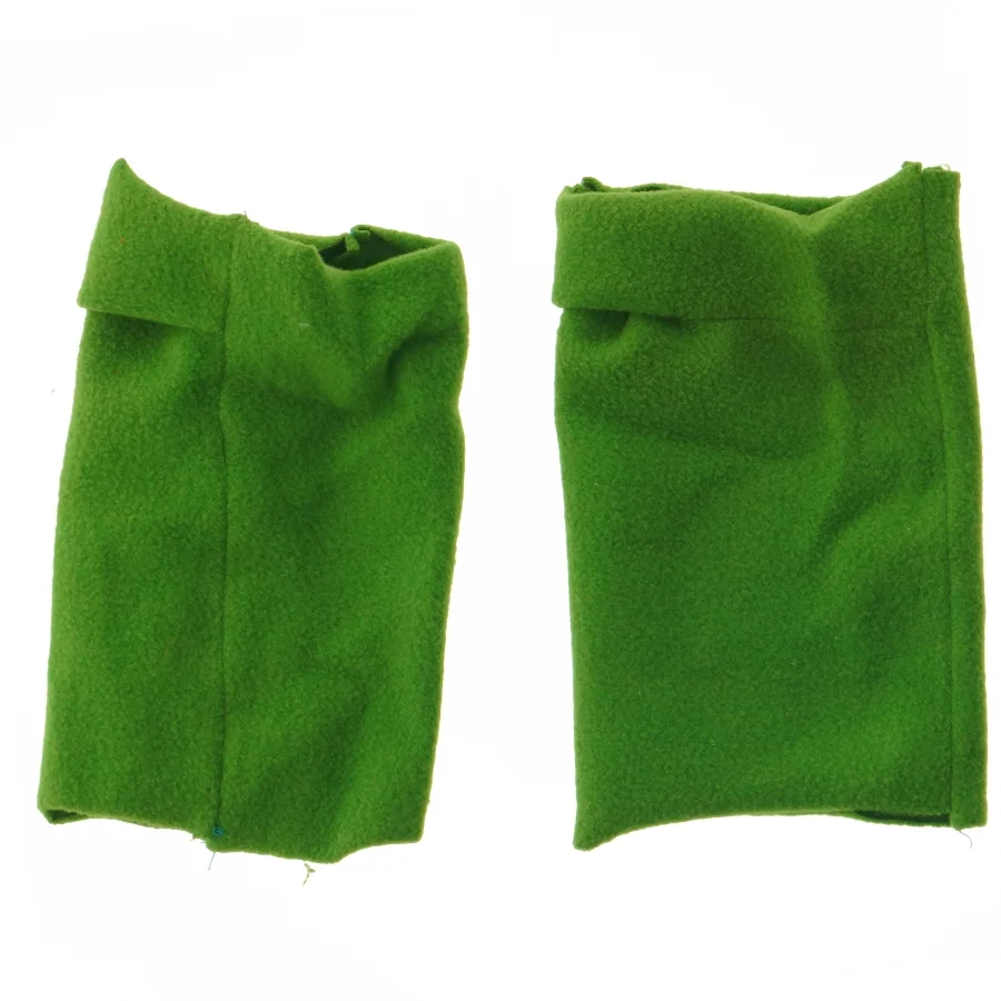 Grønne fleece benvarmere (str. 16 x 10 cm)