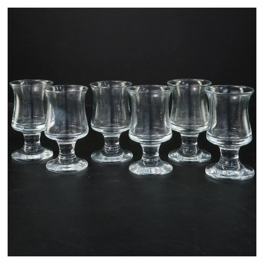 Holmegaard - Seks glas på fod (str. Ø 6x10,5 cm)