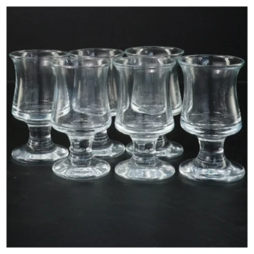 Holmegaard - Seks glas på fod (str. Ø 6x10,5 cm)
