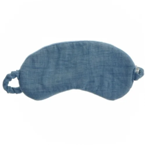 Sove maske i blå tekstil (str. 18,5 cm)
