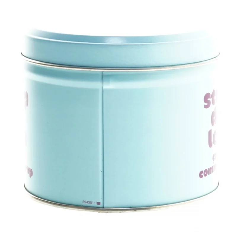 Metal dåse til opbevaring (str. Ø 10x8 cm)