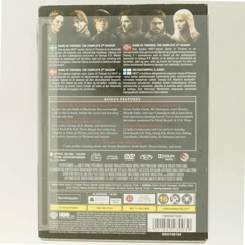Game of Thrones - Season 2 med Emilia Clarke (DVD)