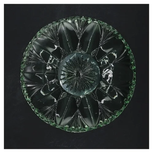 Grøn glas asiet (str. Ø 16 cm)