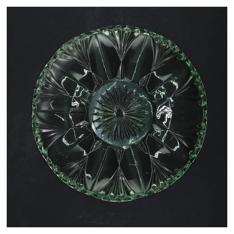 Grøn glas asiet (str. Ø 16 cm)