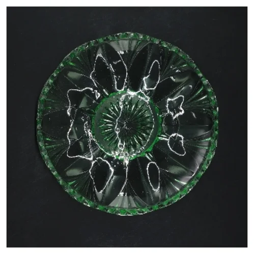 Grøn glas asiet (str. Ø 16 cm)