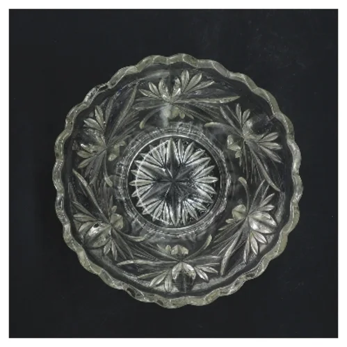 Gammel glasvase (str. Ø 12,5 cm højde 10 cm)