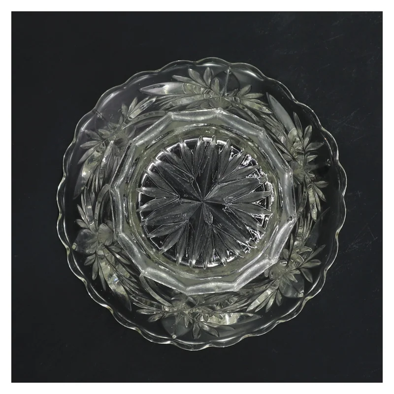 Gammel glasvase (str. Ø 12,5 cm højde 10 cm)