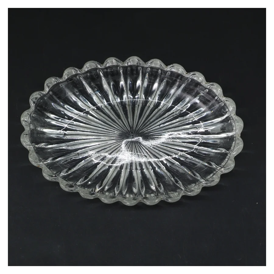 Oval asiet, presset glas (str. 15,5x10,5 cm)