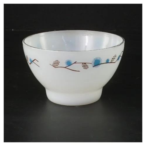 Café au lait skål i opalglas med mønster (str. Ø 11 cm)