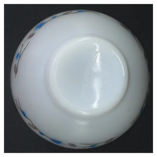 Café au lait skål i opalglas med mønster (str. Ø 11 cm)