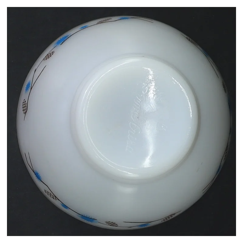 Café au lait skål i opalglas med mønster (str. Ø 11 cm)