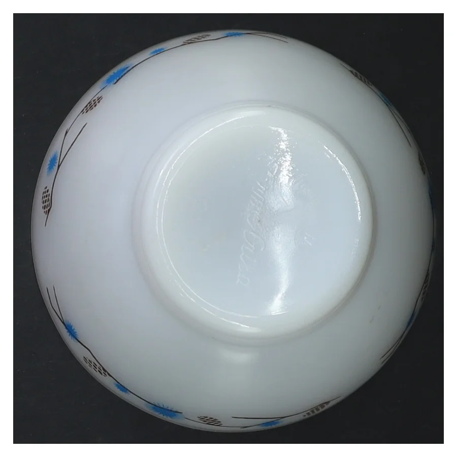 Café au lait skål i opalglas med mønster (str. Ø 11 cm)