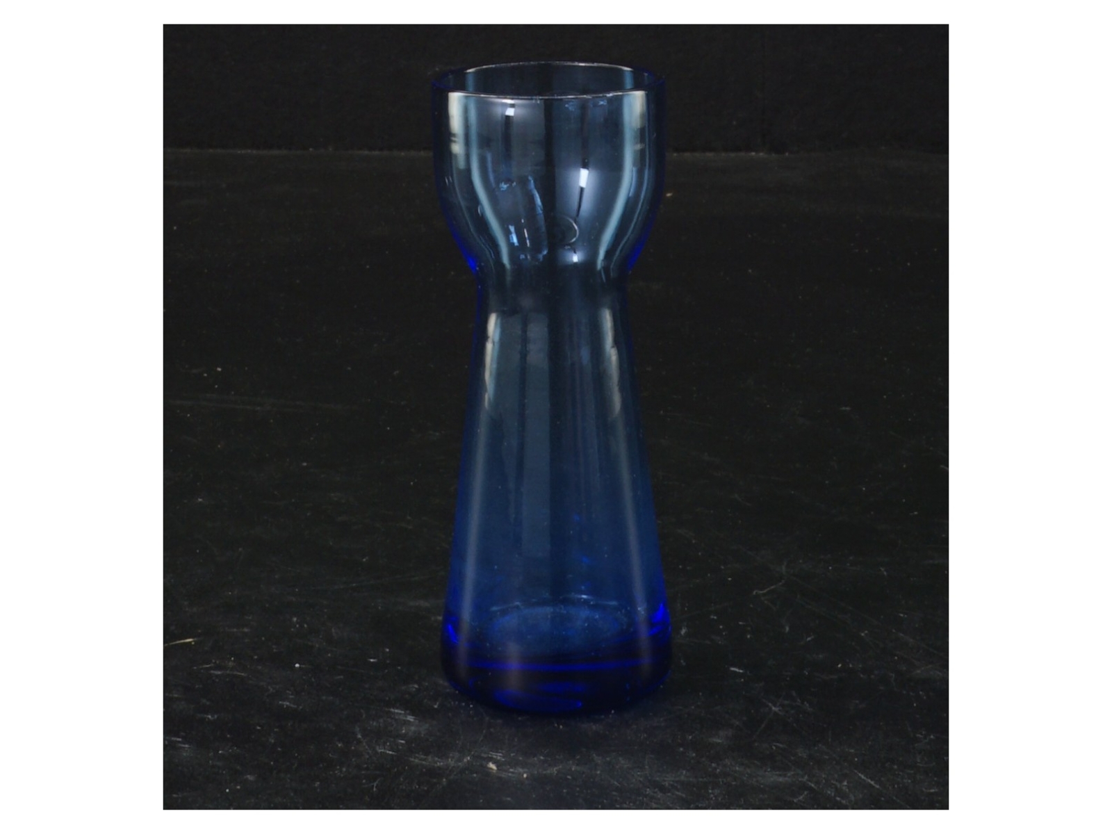 Blå vase / løgglas (str. 10 cm)