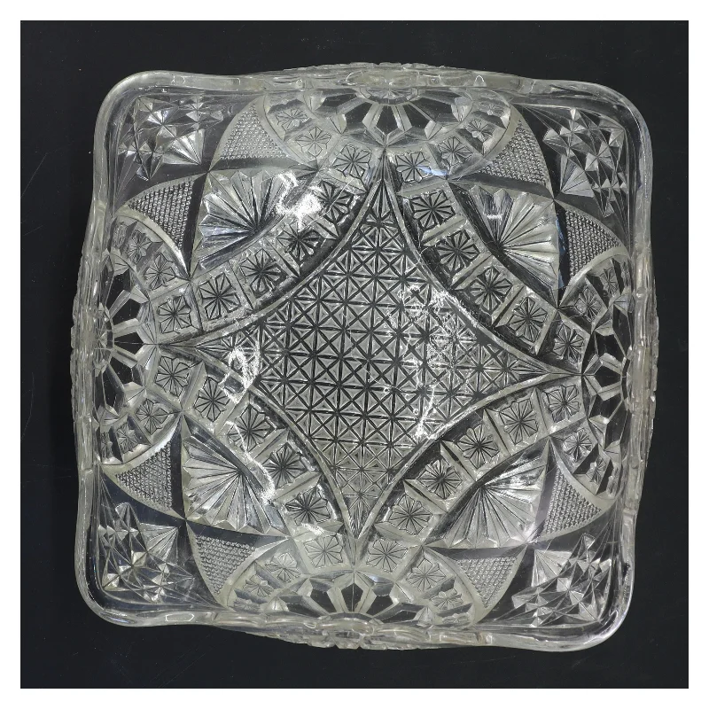 Firkantet glas skål (str. 6x20x20 cm)