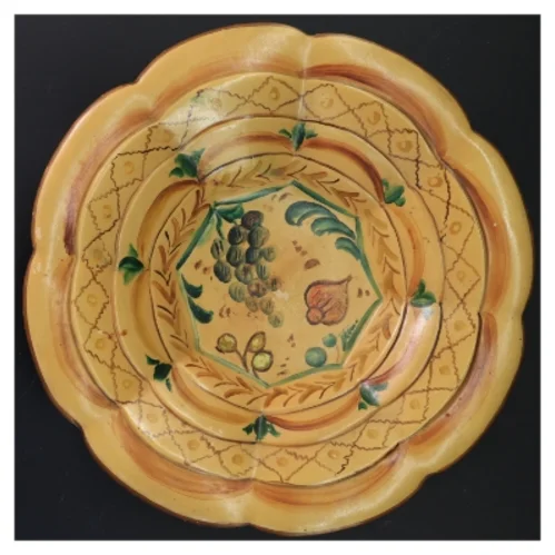 Dekorativ skål med frugtmotiv (str. Ø 30 cm)