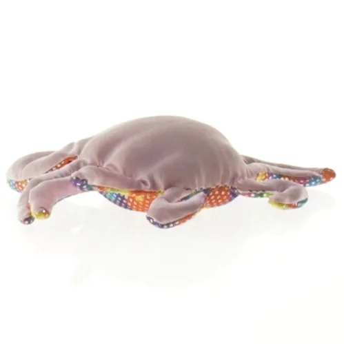 Farverig blød stofkrabbe (str. 13 x 9 cm)