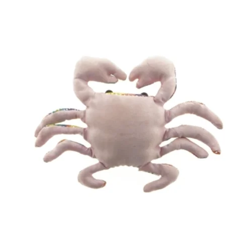 Farverig blød stofkrabbe (str. 13 x 9 cm)