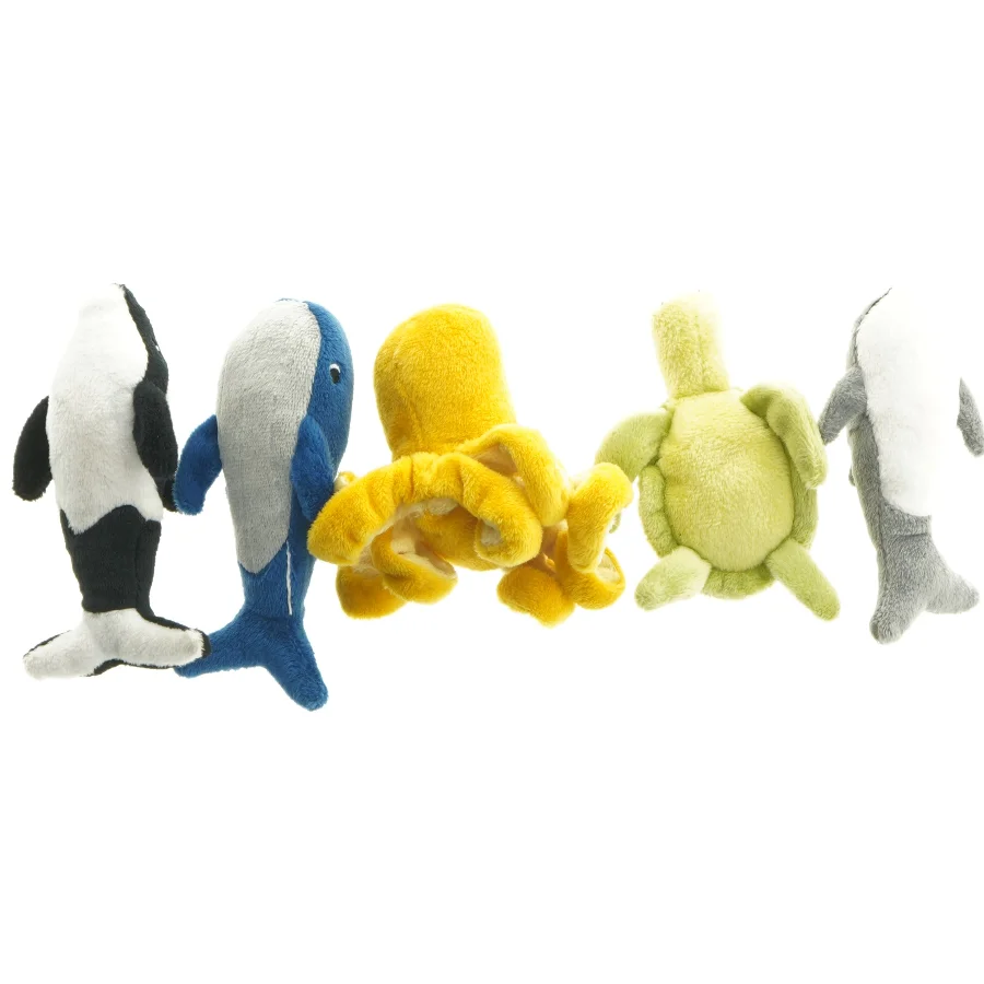 Sæt af marine dyr bamser (str. 10-12 cm)